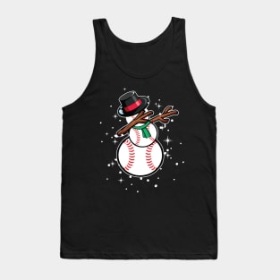 Dabbing Snowman Baseball Funny Christmas Gift Tank Top